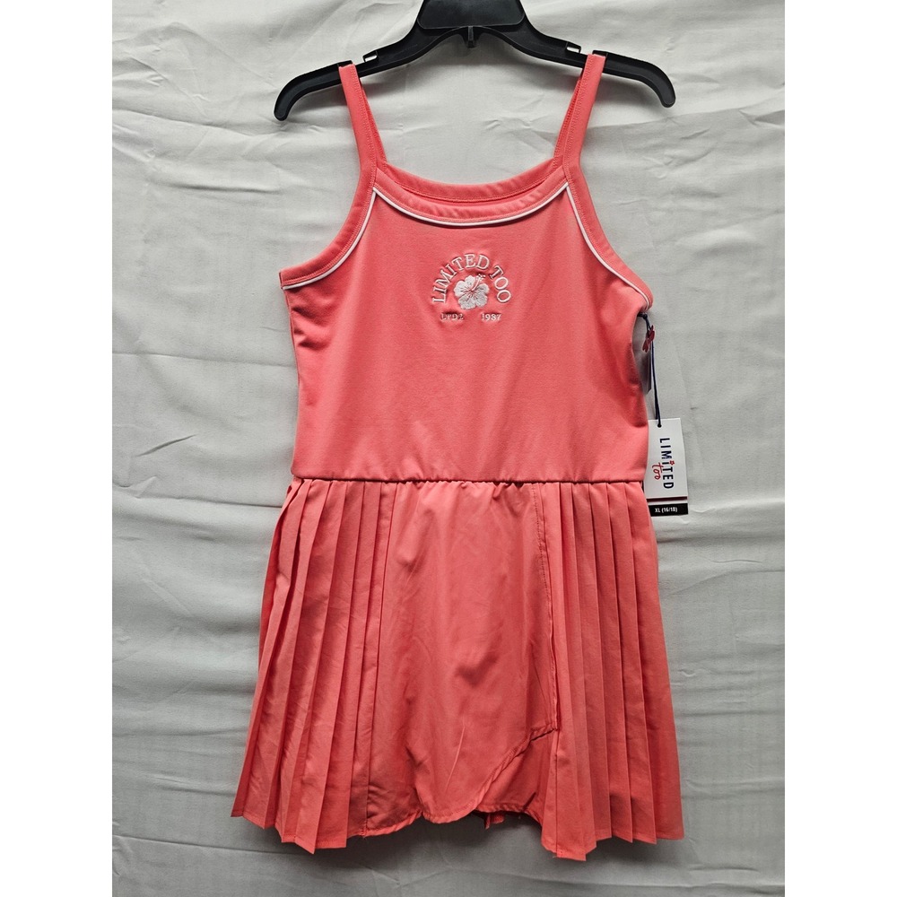 Limited‎ Too Girls Rose Tennis Skort Dress Pink Poly Blend Workout Size XL